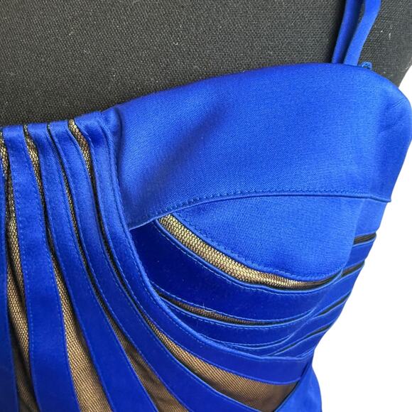 Aidan Mattox Royal Blue Bandage Bodycon Cocktail Dress - Picture 5 of 6